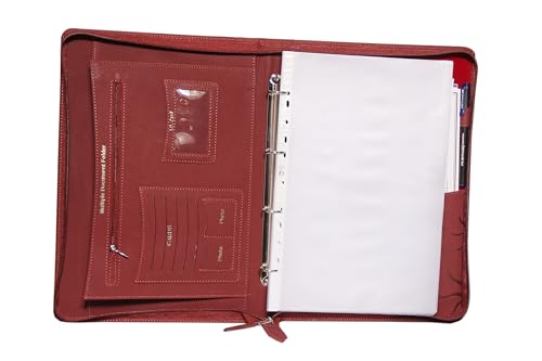 Image of Sukeshcraft Pu Multiuse 30 File Sleeve for Documents, Certificates, Fixed Deposit Receipt, Portfolio Documents Holder (Redwine, Foolscap Size)