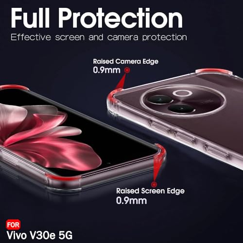 Image of TheGiftKart Crystal Clear Back Cover Case for Vivo V30e 5G | 360 Degree Protection | Shock Proof Design | Transparent Back Cover Case for Vivo V30e 5G (PC & TPU, Transparent Bumper)