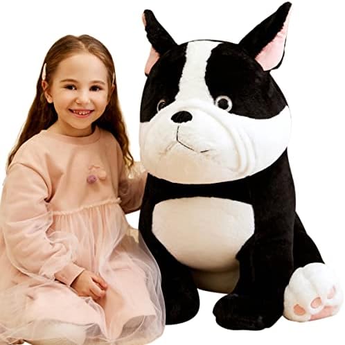 IKASA 30" Giant Bulldog Dog Stuffed Animal, Super Soft, Zipper-Free Plush