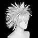 Anogol Hair Cap+ Short Silver Wig for Cosplay Sea Witch - Grey White Spiky Synthetic Layered Wig for Women, Men, Anime, Halloween Party Costume