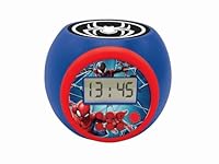 LEXIBOOK - Marvel Spider-Man Projector Alarm Clock with snooze function and alarm function, Night light with timer, LCD screen, battery operated, Blue/Red, RL977SPLXB