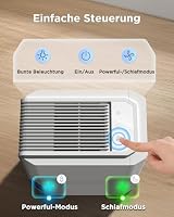 EasyAcc Badezimmer Luftentfeuchter Elektrisch 2000mL Innovativer Luftentfeuchter 1,3L/Tag, Effiziente Entfeuchtung auch ＜13℃ für 20㎡ -gegen Schimmel & Feuchtigkeit für Badezimmerentfeuchter – Ansicht 8