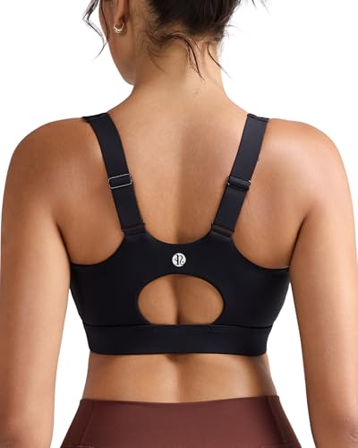 RUNNING GIRL Sports Bras for Women High Support, Adjustable Straps High Impact Molded Cup Sports Bra with Sewn in Pads