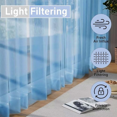 Cortinas translucidas con manguito de varilla que filtran la luz 4