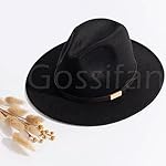 Gossifan Fedora Hats for Men Wide Brim Panama Hat with Classic Belt - Image 5