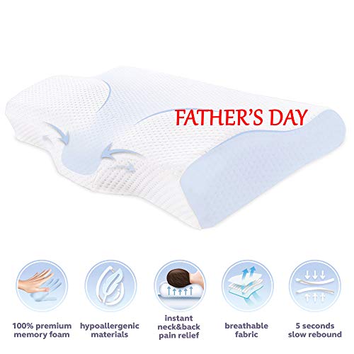 BODESY Contour Memory Foam Bed Pillow for Sleeping, Orthopedic Pillow for Neck