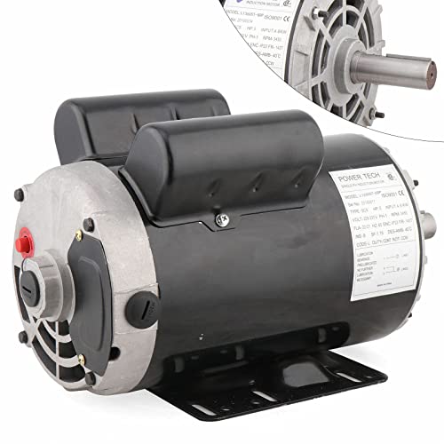 5Hp Electric Compressor Motor, 3450Rpm 143T/56 Frame Single Phase 7/8" Shaft Diameter Air Compressor Electric Motor 208-230V #TOP1