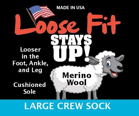 Loose Fit Stays Up Marled Merino Wool Men's and Women's Sock 2 Pack - Image 3