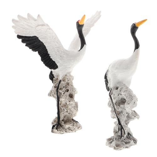 Toddmomy 2pièces Statuette Oiseau Résine Sculpture Décorative Intérieure Et Extérieure Figure De Jardin pour Bonsaï Et Miniature
