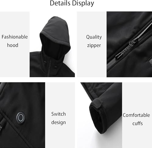 Abrigo calefactable de 10 zonas impermeable para invierno activo 5