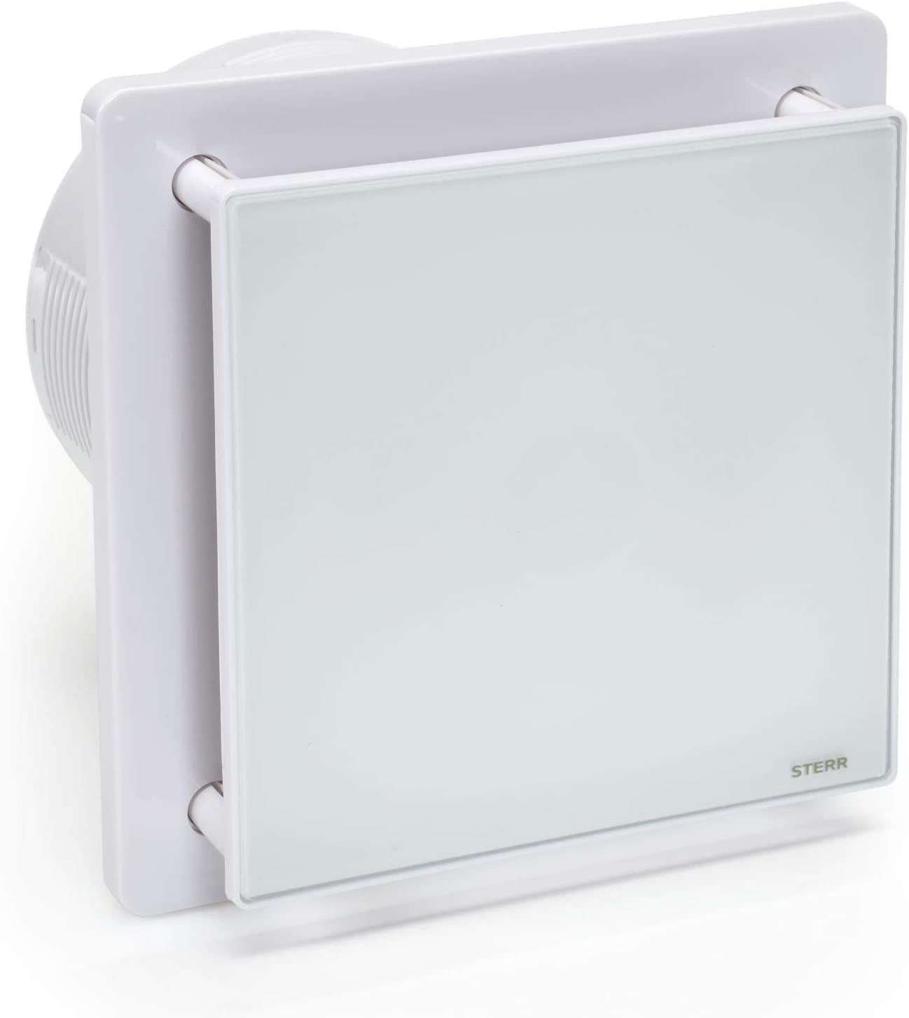 STERR White Bathroom Fan 6 inches / 150 mm with HYGROSTAT - Extractor Fan - Glass Front - Modern Look - BFS150H - 25 W