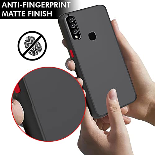 Image of TheGiftKart Translucent Hybrid Back Case Cover for Oppo A31 | Smoked Matte Back | 360 Degree Protection | Protective Hard Back Case Cover for Oppo A31 (PC & TPU, Black Bumper)