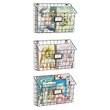 X-cosrack Wall Mounted Metal Kids Bookshelf, Floating Nursery Book Shelves with Tag Slots for Kids Room Hanging Book Shelf Organizer for Baby Room Decor, Black, Set of 3