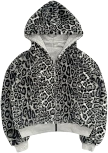 Y2k Reversible Zip Up Jacket Grunge Streetwear Vintage Leopard Print Jacket Baggy Long Sleeve Hoodie Unisex3