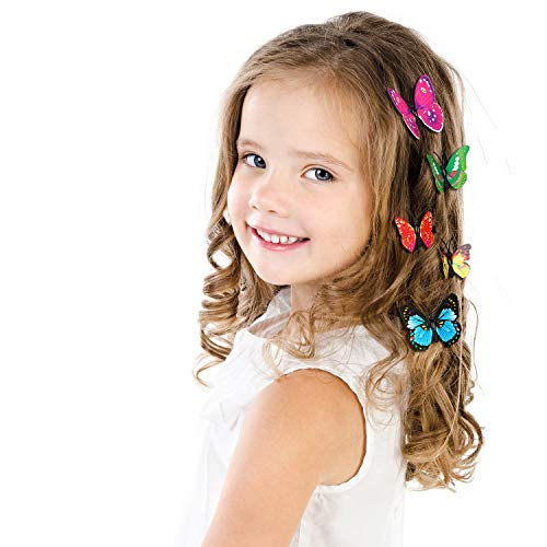 Boao 36 Pieces Butterfly Hair Clips Baby Girl Toddler Halloween Butterfly Clips Colorful Butterfly Barrettes 3D Wedding Hair Clips For Bridal Women Party Favors(Blue, Pink, Purple, Yellow, Green, Red) #TOP3