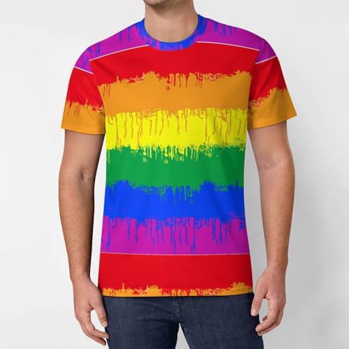 Camiseta masculina LGBT gay lésbica manga curta gola redonda verão casual, Estilo-26-4, M