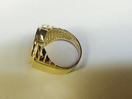 Tex 22K Fine Gold 1/10 Oz Lady Liberty Coin In Heavy 14K Yellow Gold Mens Ring 1375(Random Year Coin) #TOP2