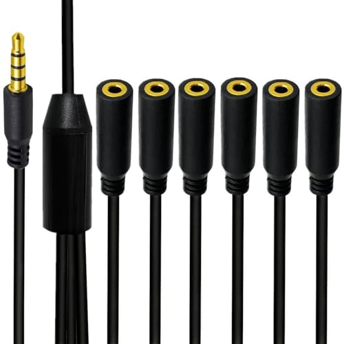 Cable divisor audio 3.5mm 1 a 6 vías miniatura 1