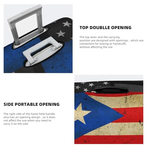 Travel Luggage Cover Vintage Puerto Rico And America Flag Fashion Washable Baggage Suitcase Protector Fit For Luggage Small4
