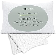Coop Home Goods غطاء وسادة السفر الجانبي البارد وحزمة وسادة الأطفال ، تتضمن مجموعة 1 وسادة سفر جانبية باردة ووسادة طفل صغير