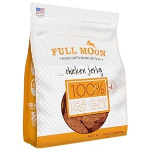 Full Moon Chicken Jerky Healthy All Natural Dog Treats Human Grade Made in USA Grain Free, 1.5 Pound (Pack of 1)