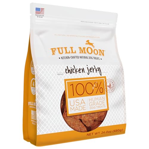 Full Moon Chicken Jerky Healthy All Natural Dog Treats Human Grade Made in USA Grain Free, 1.5 Pound (Pack of 1)