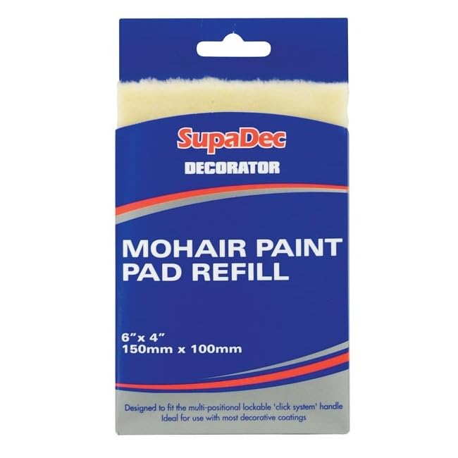 SupaDec Decorator Mohair Paint Pad Refill 6" x 4" /150mm x 100mm