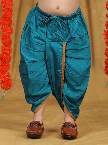 Image of POLKA TOTS Pure Cotton Traditional Dhoti Kurta Set for Baby Boys, Toddlers & Kids | Soft and Breathable Cotton Ethnic Dress for Festivals and Weddings | Traditional Elegant Indian Festive Clothing