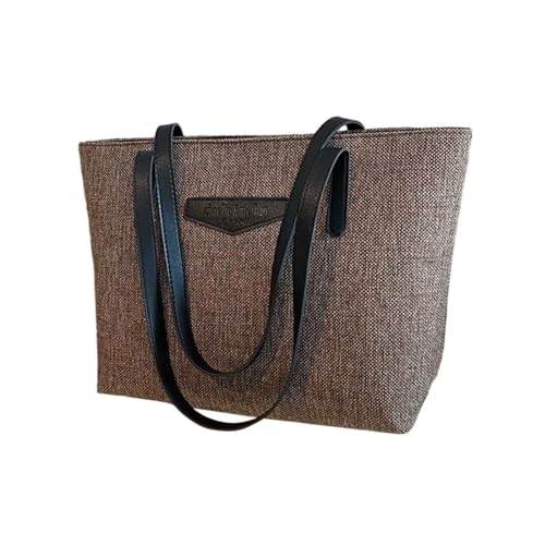 Single Shoulder Bag Women's Bag 2024 New Korean Version Cotton And Linen Large Capacity Casual (Coffee, One Size)