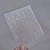 ESOTERIQUE Easter Gold Cross Nail Stickers, 5D Embossed Rose Gold and Gothic Cross Decals for DIY Nail Art, Self-Adhesive Nail Charms for Women and Girls, Perfect for Y2K and Manicure Designs, 1 Sheet