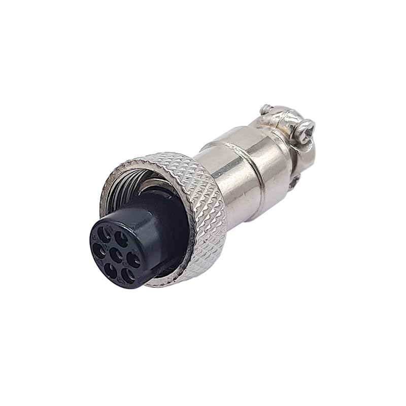 Connecteur de câble GX12 femelle 7 pin rond vissable 7/16 pouces