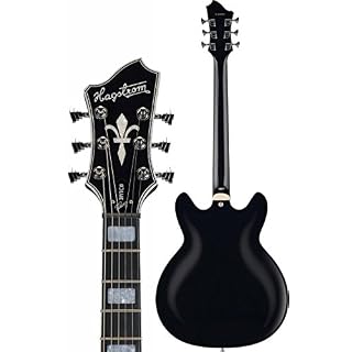 Hagstrom SUVIK-BLK Guitare électrique semi-creuse 6 cordes Noir brillant Noir - Les Beatles, Paul McCartney, John Lennon, RIngo Starr, George Harrison Hagstrom SUVIK-BLK Guitare électrique semi-creuse 6 cordes Noir brillant Noir – Image 4