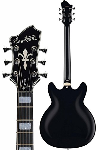 Hagstrom SUVIK-BLK Guitare électrique semi-creuse 6 cordes Noir brillant Noir - Les Beatles, Paul McCartney, John Lennon, RIngo Starr, George Harrison Hagstrom SUVIK-BLK Guitare électrique semi-creuse 6 cordes Noir brillant Noir – Image 5
