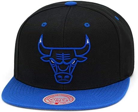 Mitchell & Ness Chicago Bulls Snapback Hat - Black/Royal/White - Basketball Cap for Men