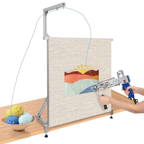 tonchean Tufting Frame for Rug Making 35.5x35.5 Inch Metal Rug Tufting Kit Tufting Supplies Carpet Making Kit Tufting Cloth Stand for Rug Making