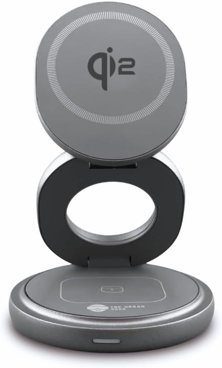 Qi2 Wireless Magnetic Foldable Swivel 3-in-1 Charging Station for Apple, Travel Portable Swivel Dock for Google Pixel 10/Pro/XL, for iPhone 17/16/15/14/13/12/Pro/Pro Max/Plus, Apple Watch and Airpods