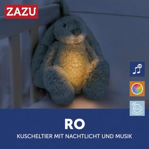 ZAZU - Ro der Hase Baby Schlafhilfe mit wiederaufladbarem Akku – Nachtlicht in mehreren Farben & beruhigende Geräusche, Weinsensor… – Ansicht 2
