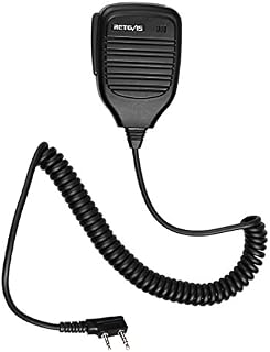 Retevis Remote Speaker Mic 2 Pin Walkie Talkie Handheld Speaker Compatible with RT24 RT27 RT668 RT85 eSynic Baofeng UV-5R BF-888S Kenwood TYT Two Way Radio Transceiver for Hunting and Shooting(1 pcs)