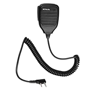 Retevis Tweeweg Radioluid Spreker Microfoon, 2-Pins, Luidsprekermicrofoon, Schouder Microfoon, Compatibel met Baofeng UV…