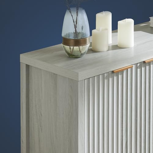 image for OAKHAM HOME Oxford Fluted Storage Cabinet Sideboard Large Buffet with 