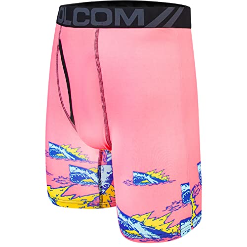 Volcom Mens Boxer Briefs 3 Pack Poly Spandex Performance Boxer Briefs Underwear (Pink/Black/Blue, Medium) #TOP1