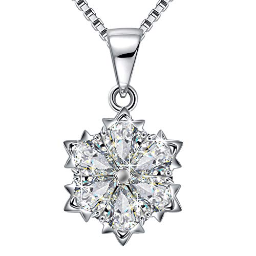 Amilril Collar de Copo de Nieve Colgante, Plata de Ley 925 Moda Joyería, Regalo para Madre Originales