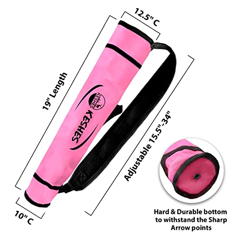 Keshes Archery Back Arrow Quiver Holder - Adjustable Quivers For Arrows, For Bow Hunting And Target Practicing; Youth And Adults (Pink) #TOP2