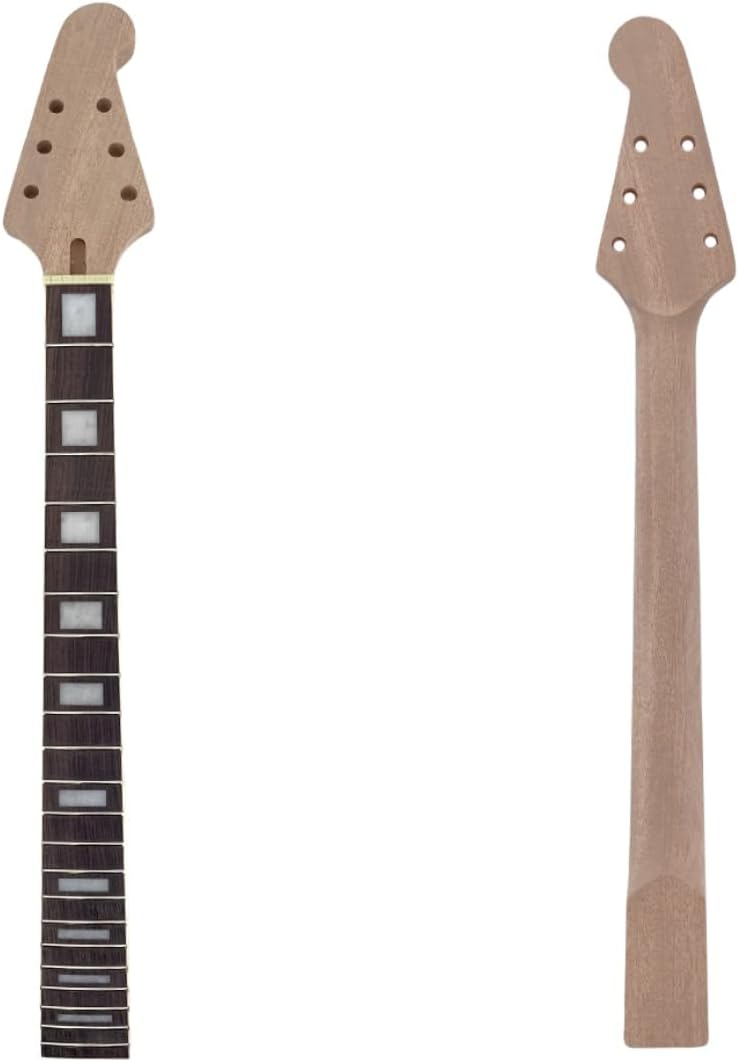 Yinfente Electric Guitar Neck 22 fret 25.5inch Guitar Replacement Mahogany Rosewood Fretboard Block Inlay for DIY guitar necks