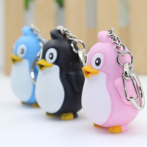 Chaveiro de pinguim PRETYZOOM com LED luminoso para chaveiro, chaveiro de decoração brilhante 2 peça
