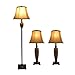 Elegant Designs LC1000-HBZ Hammered Bronze Ceramic Three 3 Pack Lamp Set (2 Table Lamps, 1 Floor Lamp)
