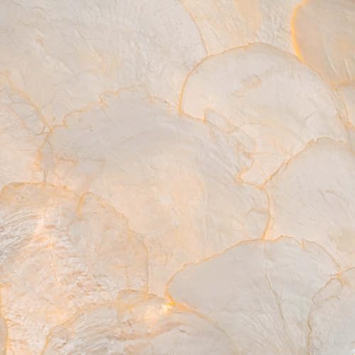 LumFurn 4-Light Drum Capiz Shell Chandeliers, Perfect Coastal Style Light Fixture for Dining Room, Living Room, Bedroom, D17.7 x H21~68"(Adjustable), Shell Pendants & Gold Finish Frame by LumFurn - Image 8
