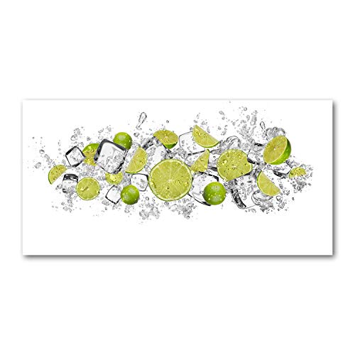 Art mural en toile Tulup 125x50 cm vert thématique nourriture et boissons glaçons de limonka