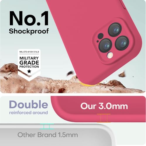Image of DIZORO Microfiber Square Candy Case Compatible for iPhone 14 PRO, Shockproof Slim Back Cover Liquid Silicone Case (Hibiscus)