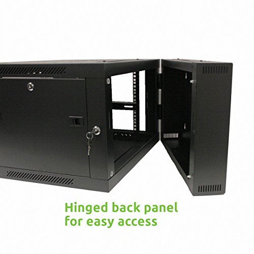 Navepoint 6U Wall-Mount Network Cabinet For 19" It Equipment, A/V With Glass Door And Removable Side Panels, Locks, 2 Fans, 600Mm Depth, Hinged Back #TOP2